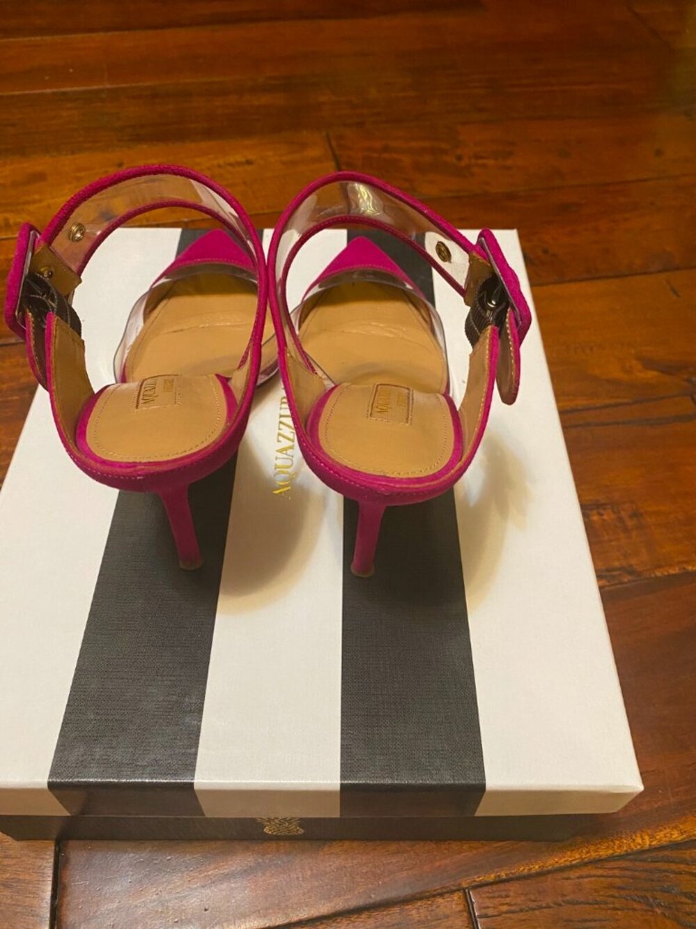 Aquazzura Magenta Optic Mules/Slides - Picture 4 of 5